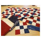 Patriotic Quilt Partially Constructed-extra fabric