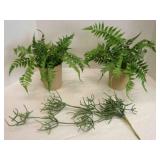 2 Faux Fern Plants & 1 Faux Succulent--all new