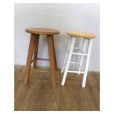 2 wood bar stools 24