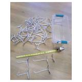 50 White Slatwall Hooks