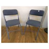 2 Blue Cosco padded folding chairs