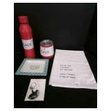 2 Caus Insulated Drinks, Wise Sayings Porcelain Tr