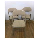 3 Cosco Padded Folding Chairs-one has small stain