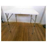 White Plastic Card Table 48" Square-adjustable hei