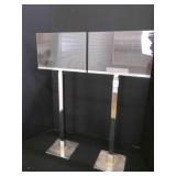 2 Metal Sign Stands w/acrylic sign Holder-adjustab