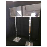 2 Metal Sign Stands w/acrylic sign Holder-adjustab