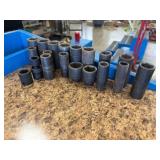 box of misc. impact sockets