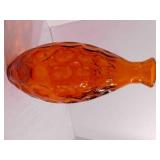Glass Orange Thumbprint Vase, 12'