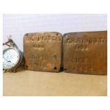 Copper Marking Plates (2), Yankee Volt.ammeter