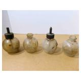 Lunkenheimer Glass Oil Bottles, embossed (4)