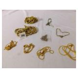Gold Tone Necklaces, Bracelet, marked (9)