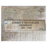 26' x 7' Metal 'President' Sign