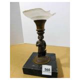 Bronze or Brass Figure Candlestick, 7'