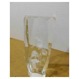 Geometric Glass Paperweight, laser etching