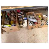 Assorted paints, sprays, cleaners, etc.