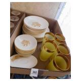 Golden Wheat Dishes (25+),Yellow Glasses (5)