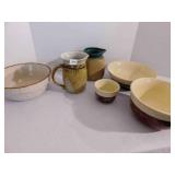 Pottery, Earthenware Bowls, Pitchers (6) (1 box)