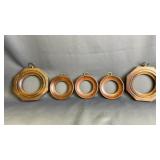5 Vintage wood Collector Plate Frames