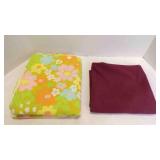 2 Vintage "Flower Power" Bedsheet w/