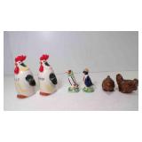 Vintage Elvin Ceramic Rooster Salt & Pepper