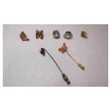 Gold Tone Letter Pins - 2 Stick Pins