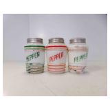 4 Vintage Hazel Atlas Milk Glass Pepper Shakers