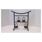Asian Inspired Black Metal Multi-Tea Light Candle