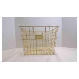 Vintage Wire Basket - Cream Colored - Minor Rust