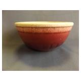 Vintage Stoneware Mixing Bowl With Raspberry