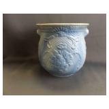 Blue and White Stoneware Slop Jar Featuring