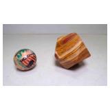 Brown & Tan Banded Calcite Geometric Paper Weight