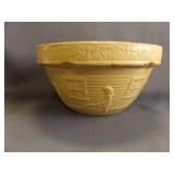 10" Vintage Yellow Stoneware Mixing Bowl Featuring