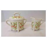 2 Vintage Ceramic Creamer & Sugar Bowl Set