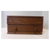 Vintage Handmade Wood Box w/Hinged Lid &
