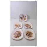 5 5" Square Bird Plates - ENOCH WEDGWOOD