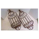 2 Vintage Style Wrought Iron Wall Planter