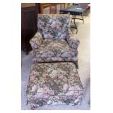 Vintage Armchair & Ottoman Multi Color Floral