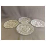 Vintage Clear Glass Calendar Plates - Franklin