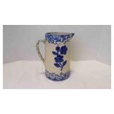 Vintage Salt-Glazed American Blue & White Pitcher