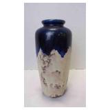 Hand-Thrown Studio Art Pottery Blue & White Vase