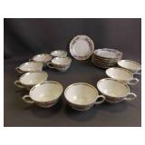 10 Vintage Walbrzych White Porcelain Tea Cups