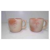 2 1986 Frankoma Pottery Mugs Desert Gold Faux