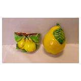 2 Vintage Ceramic Fruit Kitchen Wall Pockets