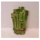 Vintage Ceramic Bamboo Wall Pocket Planter w/3