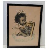 Vintage Black Americana Print "Washboard Blues"