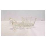 Vintage Jeannette Clear Pressed Glass Trinket Cart