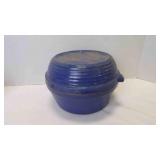 Vintage Cobalt Blue Ringware/Ribbed Stoneware Pot