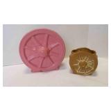 2 Vintage Ceramic McCoy Pottery "Wagon Wheel" Vase