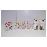 3 Pair Vintage Kitty Cat Salt & Peper Shakers