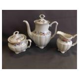 Vintage Walbrzych White Porcelain Tea Set with